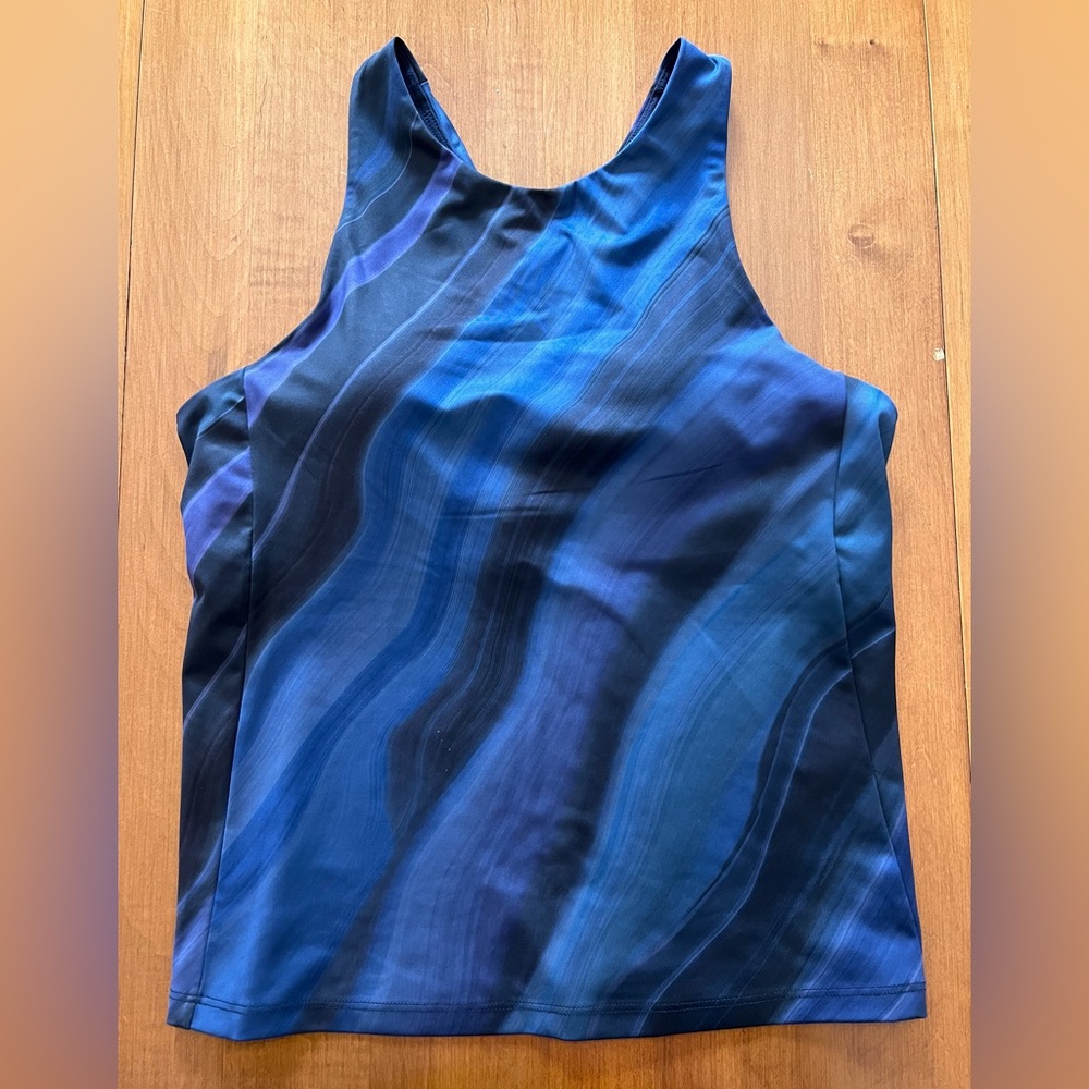 Athleta racer back tank blue pattern - women’s medium